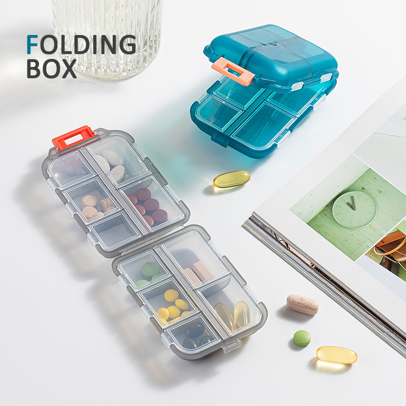 Mini Portable Dual-Layer 10 Compartment Pill Box High-Quality Personal Health Care Travel Medicine Organizer