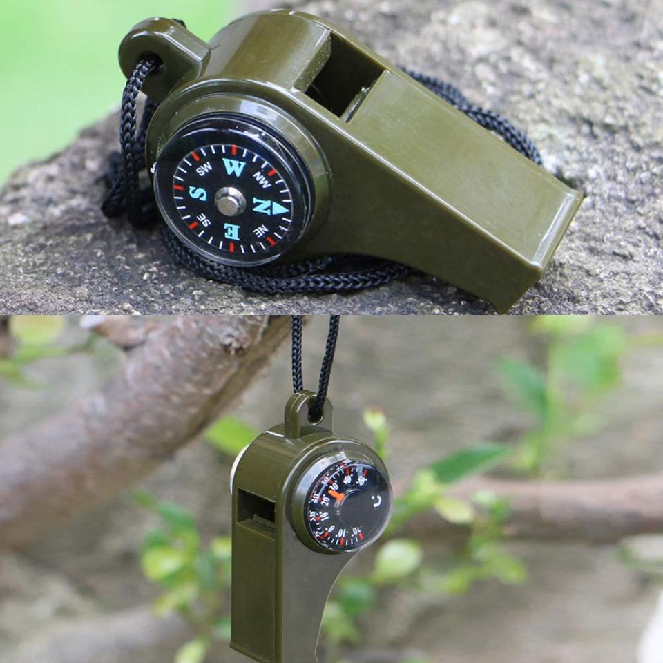3-in-1 Survival Whistle with Compass and Thermometer Outdoor Camping and Hiking Safety Equipment