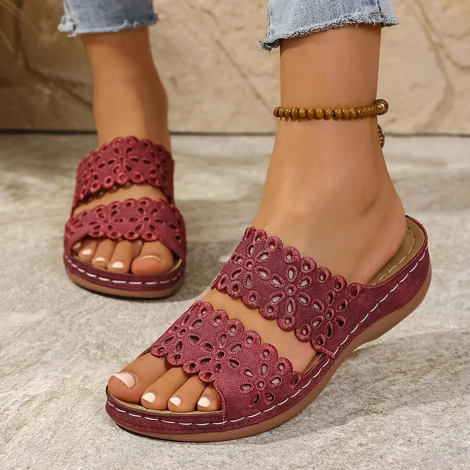 Women Slippers Summer Peep Toe Comfortable Beach Sandals Fish Mouth Wedges Shoes Women Casual Comfortable Slippers Slides Women