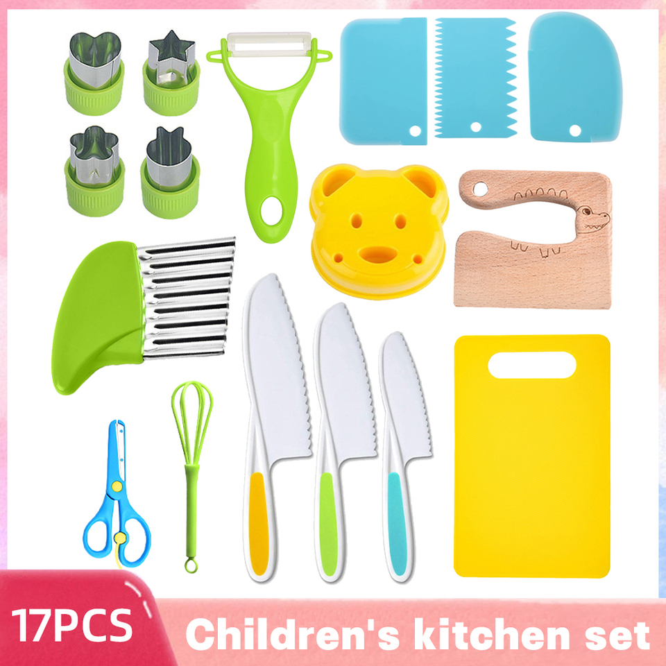 Kids sandwich Cooking Cutters Kids Knife Toddler Cutter Plastic Cake Fruit Knives Children DIY Peeler Tools Kitchen Accessories