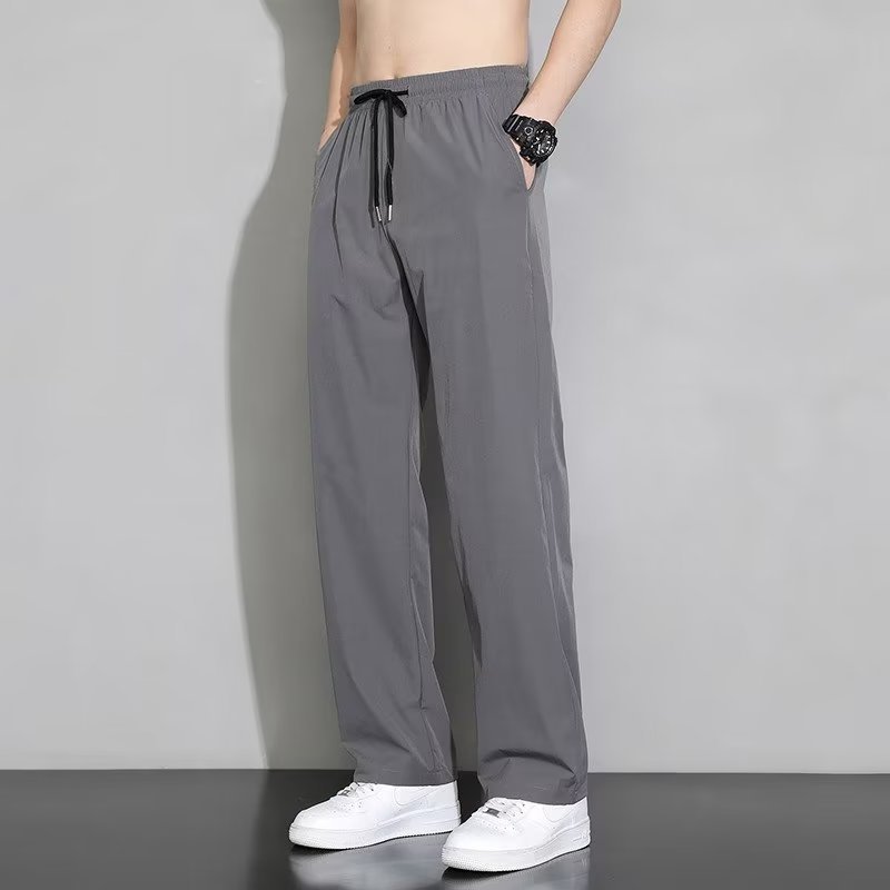 Men's Thin Ice Silk Men's Casual Pants Slim Korean Version Spring and Autumn Loose Straight Sports Pants