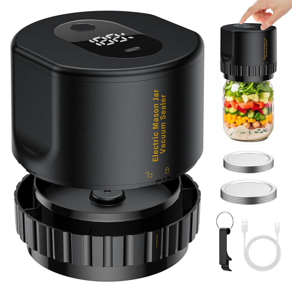 Electric Mason Jar Vacuum Sealer Kit, Cordless, for Mason Jars Wide Mouth Fermentation with Mason