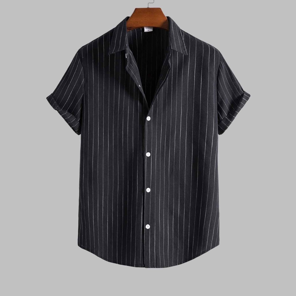 Cotton Linen Hot Sale Men Short-Sleeved Shirts Summer Solid Color Stand-Up Collar Casual Beach Style Plus Sizemale Shirts