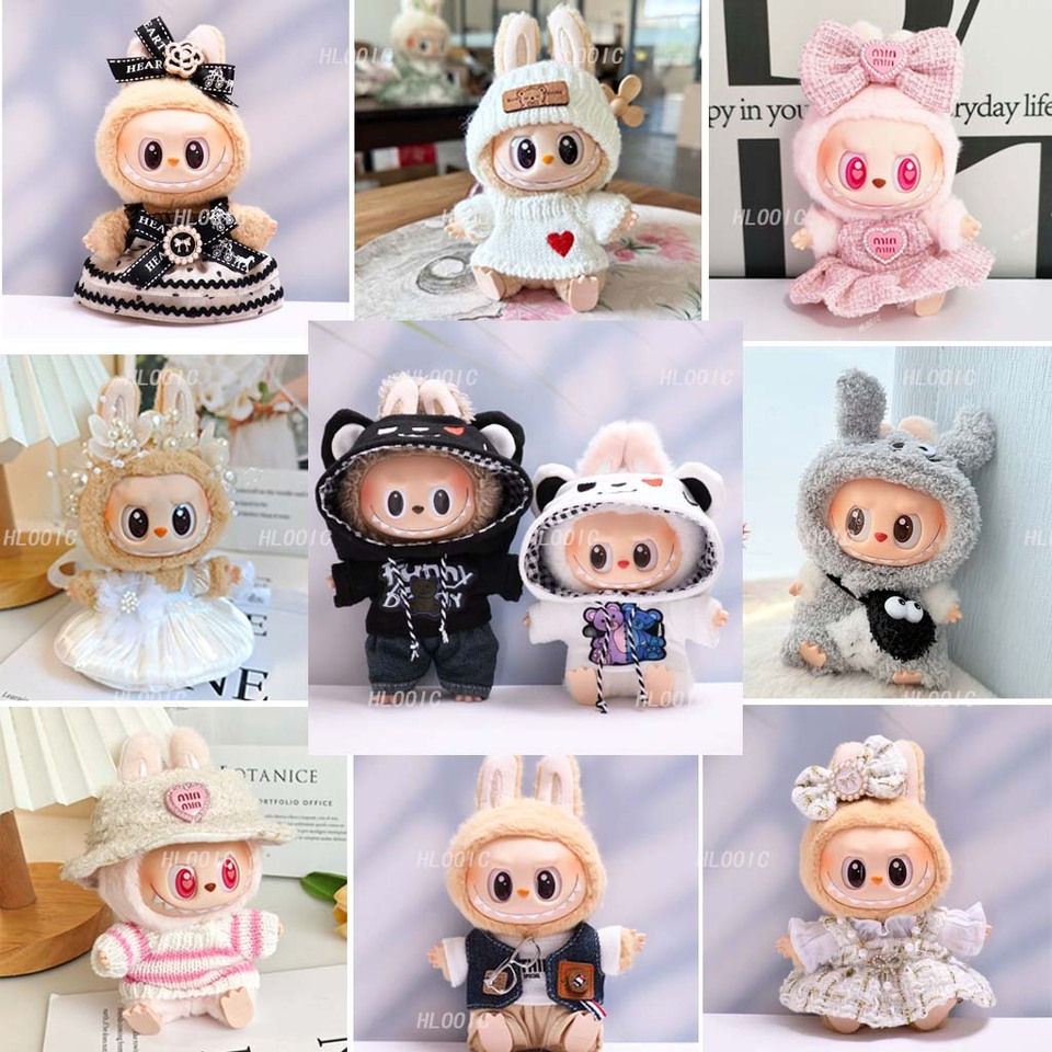 15cm 17cm Labubu clothes pants shorts skirt  Labubu  V1 V2 have a seat macaron  doll clothing Accessories