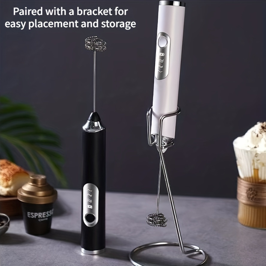 Electric foam maker 2-in-1 replaceable mixer handheld electric foam maker 3-speed coffee mixer egg beater rechargeable foam maki