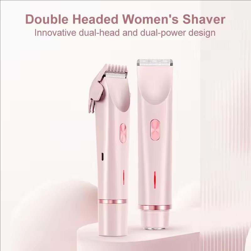2in1 Dual Head Hair Trimmer Women Electric Razors Rechargeable Wet Dry Painless Shaer Machine Hair Remoer For Body Private Areas