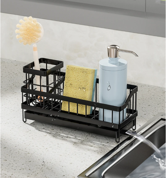 1PC,Kitchen Sink Organizer, Rustproof Non-Slip Soap Dish Dispenser Brush, Sponge Holder For Kitchen Sink, Kitchen Organization
