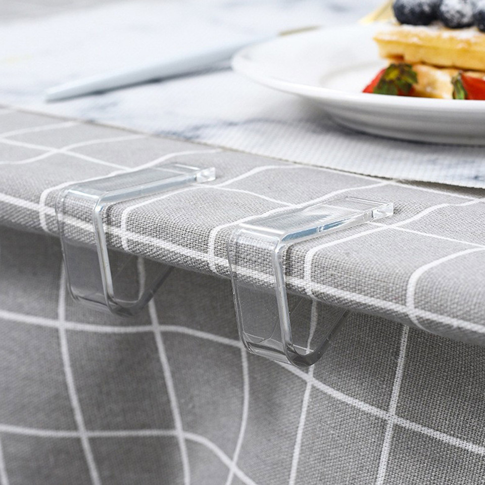 24 Pieces Clear Tablecloth Clips Plastic Table Cover Holders Windproof Transparent Clamps For Securing Tablecloths For Party