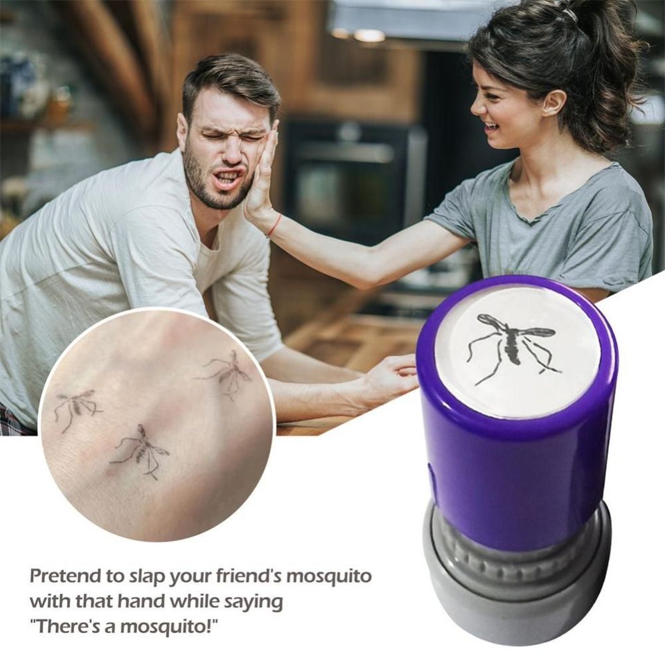 Funny Mosquito Stamps for Kids Prank Mosquito Black Ink Stamps DIY Scrapbooking Painting Album Decor Random Color Children Toy