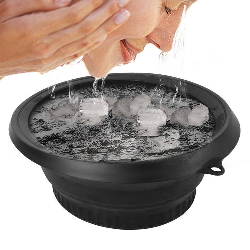 Face Ice Bath Bowl Ice Cooling Foldable Silicone Wash Basin with BuiltIn Ice Tray Bathroom Accessories Washing Basin Soothe Skin