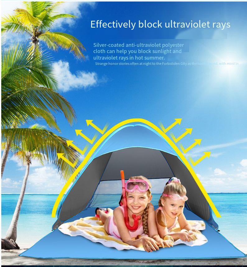 Beach tent in stock, fully automatic 2-second opening, outdoor simple sunshade, seaside leisure awning