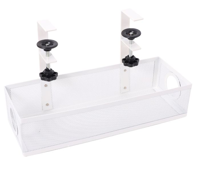 Under-desk wire storage box socket storage cable management rack punch-free adjustable rack
