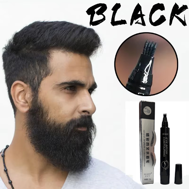 Beard Pen Barber Pencil Facial Hair Styling Eyebrow Tool Mustache Repair Waterproof Coloring Tools Men Cosmetics Beard Filler
