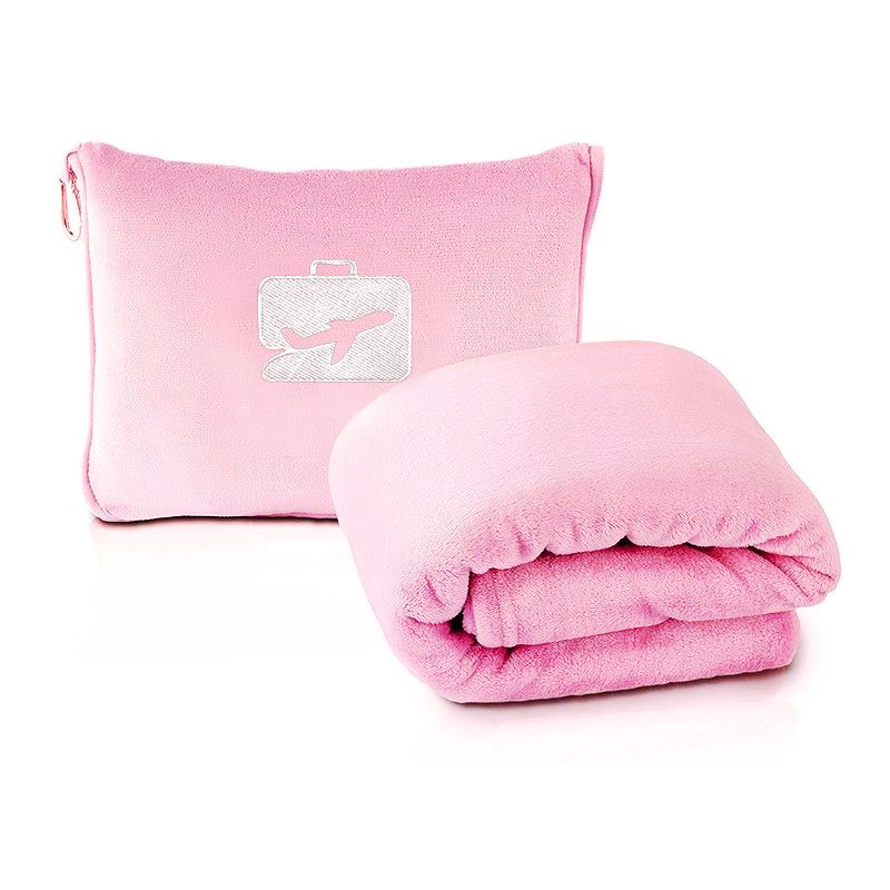 Travel blanket two in one foldable storage nap small cover blanket flannel outdoor airplane blanket