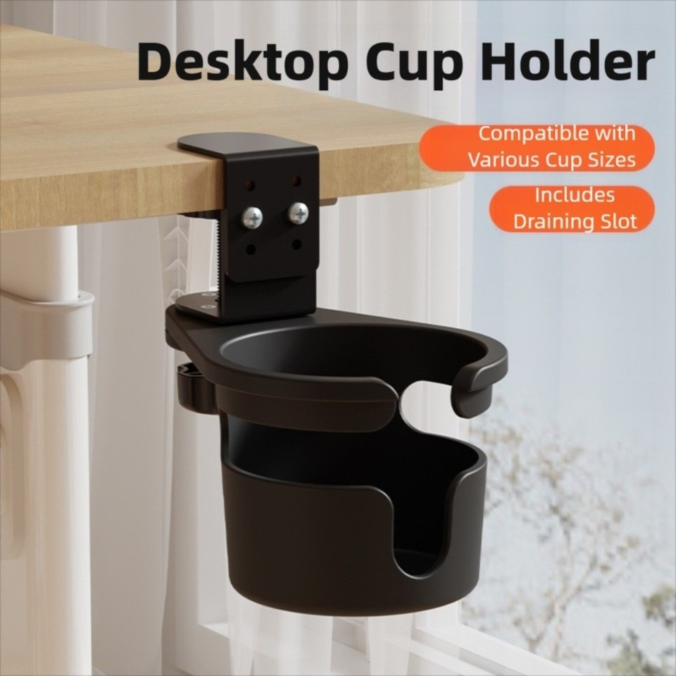 Adjustable Rotating Water Cup Holder Anti Spill Mounts Stand Office Drink Cup Tray Water Mug Sturdy Coffee Storage Rack