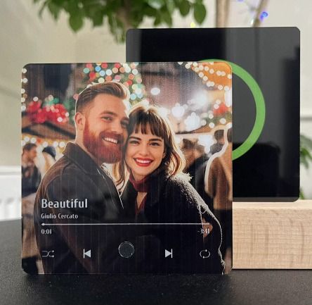 Customized Photo Music Fridge Magnet with Frame, Personalized Refrigerator Magnets, Best Christmas Gift For Girlfriend For Wife