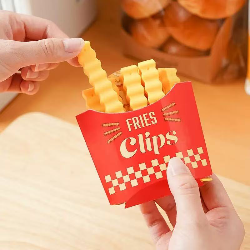 12PCS French Fry Shaped Sealing Clip - For Snack Sealing, Food Clips, Plastic Bag Seasoning Sealing StripsWall mounted
