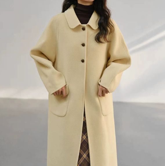New 2025 Double-Faced Cashmere Coat for Women Three-Button Premium Wool + Cashmere Tweed Jacket Loose-Fit Tweed Coat