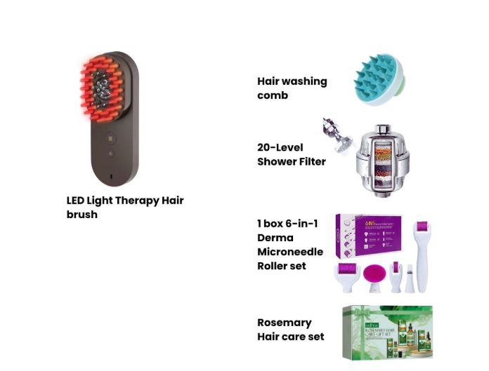  Electric massage comb+hair washing comb+shower filter+hair care set+roller set
