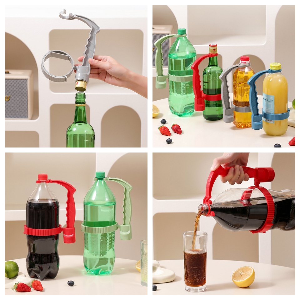 Ergonomic Wide-Fit Bottle Handle Grip Multi-Purpose Innovative Easy-Pour Liquid Dispenser Kitchen Bottle Lifting Assistant