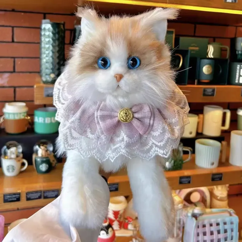 Cat Doll Kawaii Kitten Plushie Doll Soft Realistic Cartoon Simulation Muppet Cat Plush Stuffed Toys Surprise Gift Toys for Girls