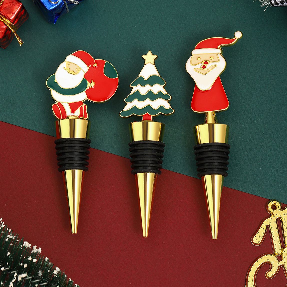 Festlig vinpropp med juldesign