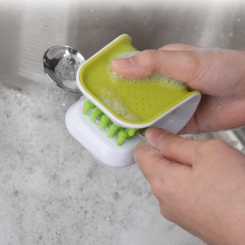 Kitchen U-shaped Double-sided Knife Brush Hard Bristle Brush Knife Fork Chopstick Cleaning Brush Utensil Cleaning Hand Brush