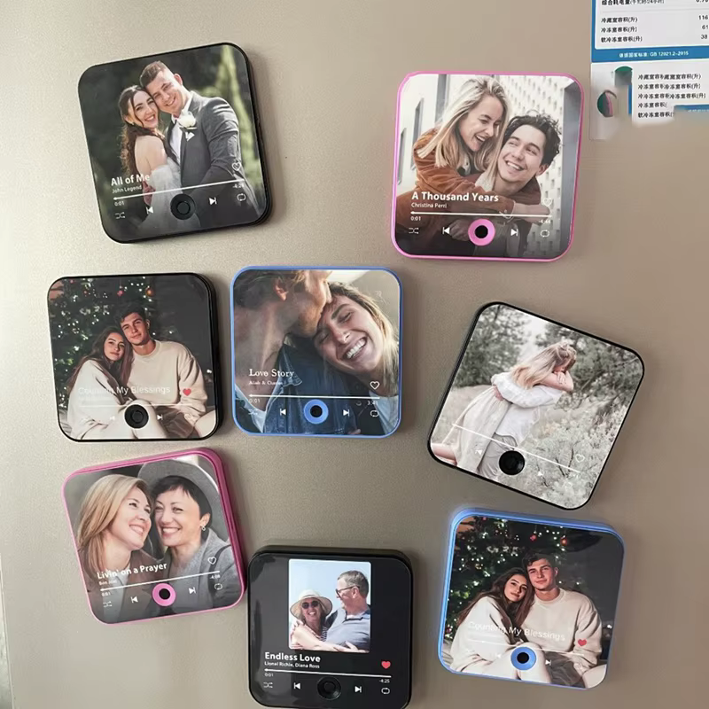 DIY Music Fridge Magnet Personalized Photo Magnets Can Play Songs Built-in Album Fridge Magnet Refrigerator Stickers D