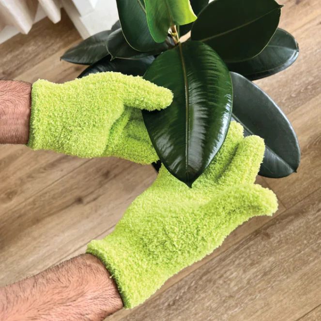 2PCS Microfiber Dusting Gloves One Side for Dust Trapping Another for Polishing Home Office Car Cleaning Reusable Washable