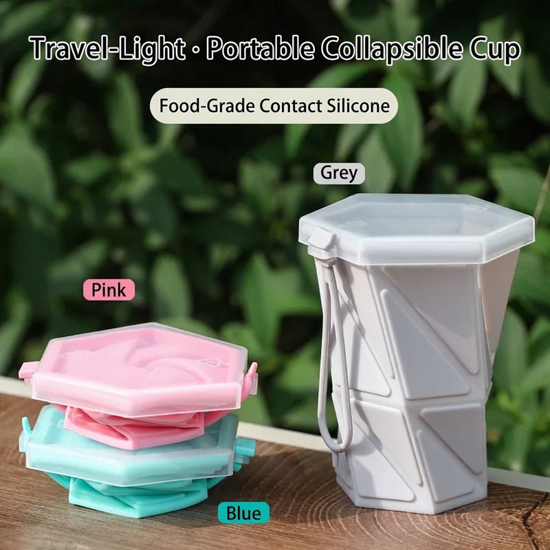 New silicone foldable retractable gift cup 260ml outdoor sports travel portable mouthwash cup