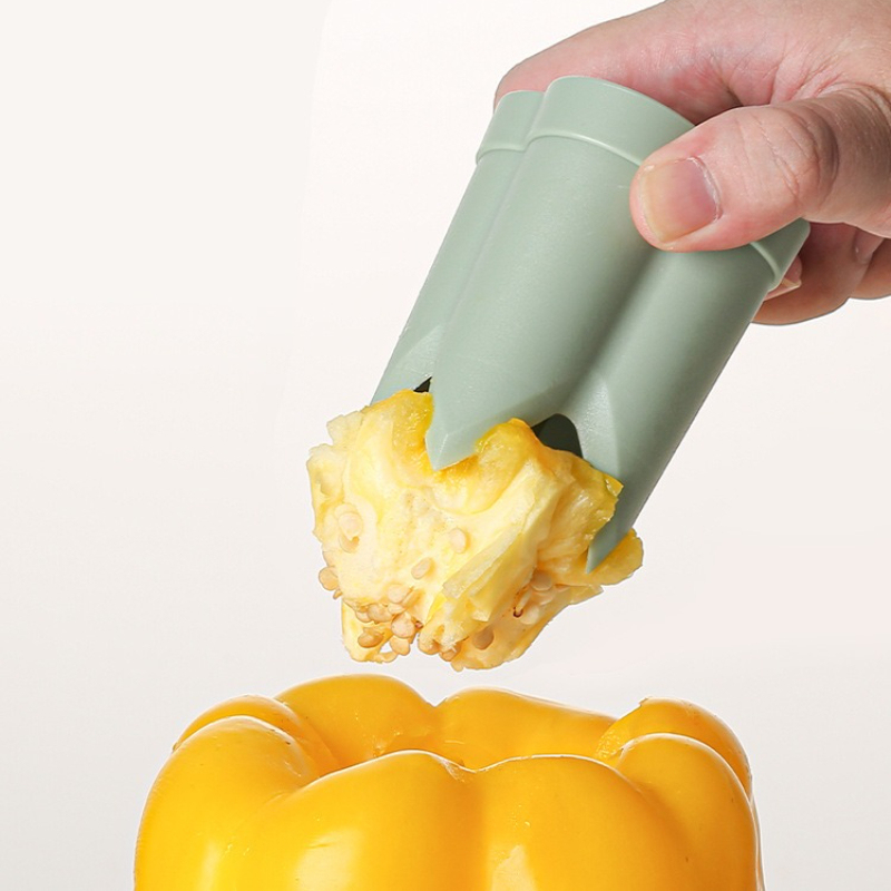 2-in-1 Fruit Pepper Corer Color Pepper Corer Seed Removing Tool Portable Kitchen Utensil Reusable Fruit Vegetable Coring Tool
