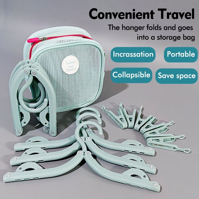 Portable Travel Folding Bag with Storage Bag Suitable for Business Travel Student Dormitory Home Portable Travel Clothes Rack