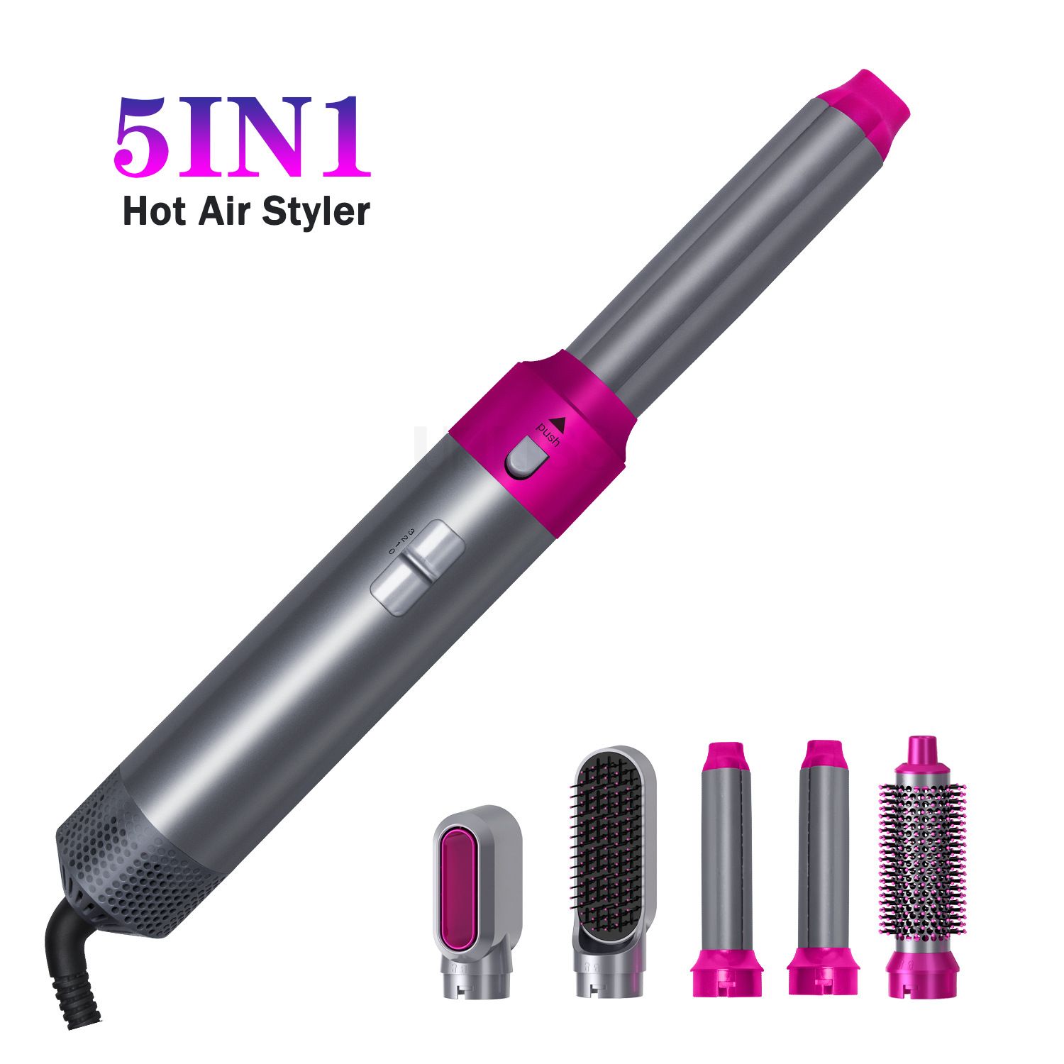 Multifunctional Electric Hair Dryer Blow Dryer Hair Curling Iron Rotating Brush Hairdryer 5 In 1