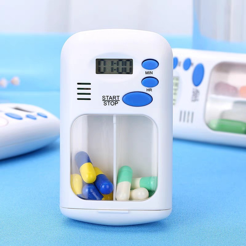 Mini Portable Pill Reminder Alarm Timer Electronic Medicine Box Organizer with LED Display Countdown Timer Pill Cases