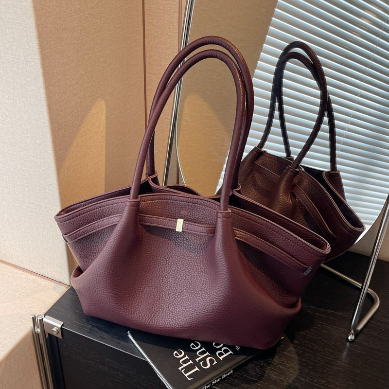 Niche & Light Luxury Solid-Color Tote Bag — Women's Early Spring New Arrival: Casual, Versatile Shoulder & Handbag (Underarm Style) — Ideal for Commuting
