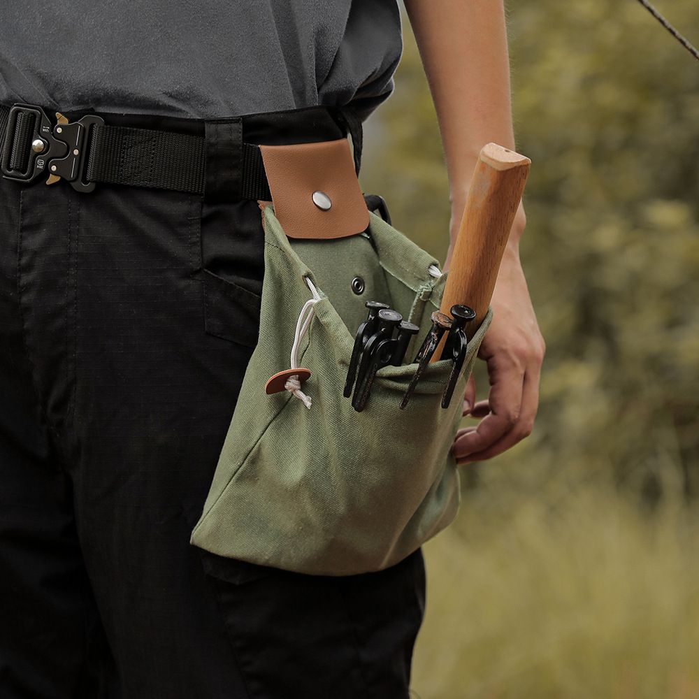 Outdoor storage bag Outdoor Foraging Case Bag Leather Bushcraft Bag Vegetable Harvest Garden Fruit Picking Waist Tools Storage Hanging Pouch Camping
