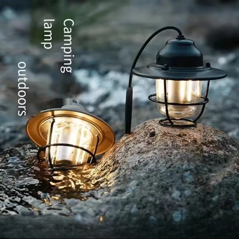  Outdoor camping lights, pine cone lights, chandeliers, lighting, long battery life, atmosphere, charging, hanging tent, canopy