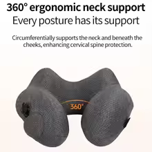 Removable Pillowcase Inflatable U-shaped Pillow Portable Travel Pillow For Outdoor Use Napping Foldable U-shaped Neck Support