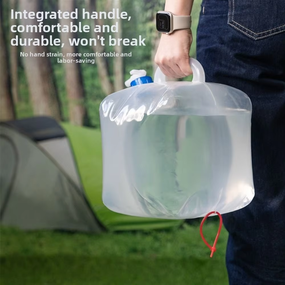 5-20L Folding Water Bag Large Capacity Leakproof Outdoor Water Container Portable with Faucet Foldable Water Canister Emergency