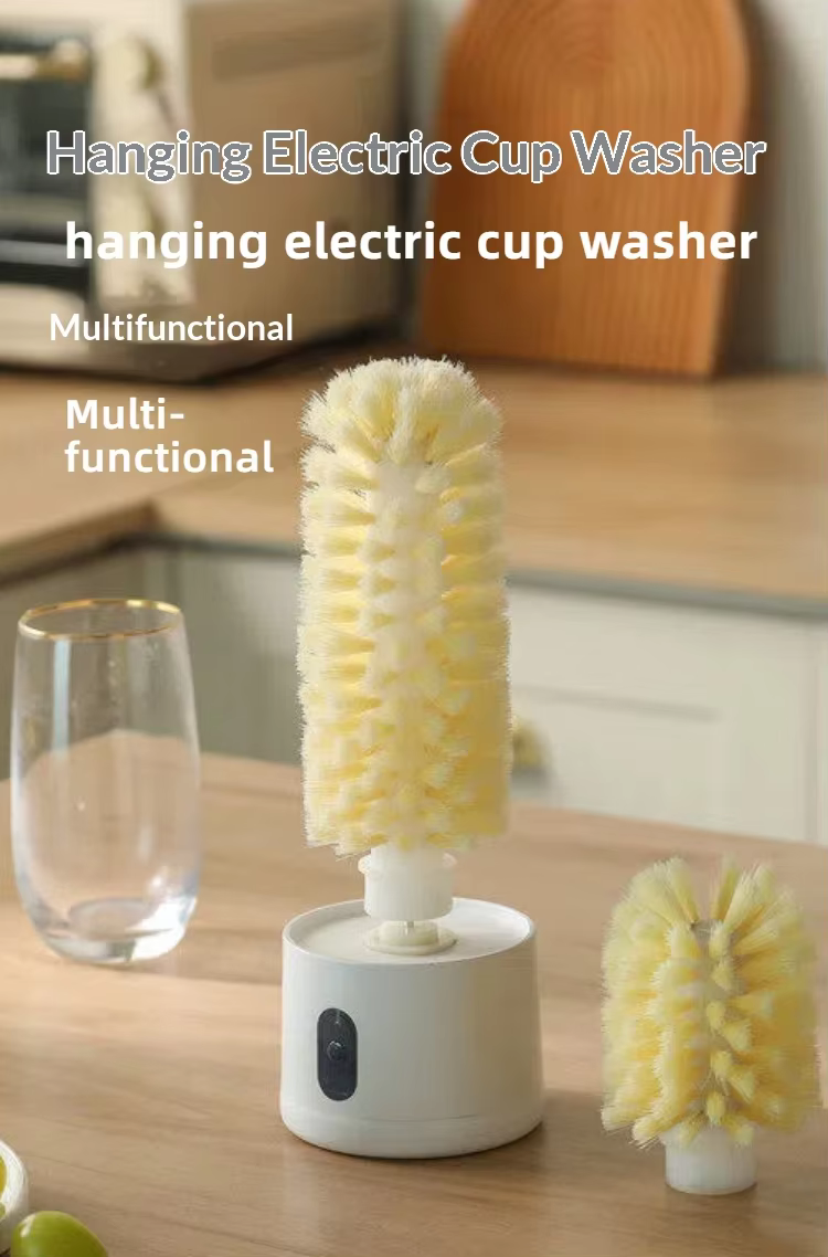 Electric Cup Scrubber Automatic Glass Cleaner Brush for Bottles Mugs Tumblers Convenient Kitchen Cleaning Gadget for Home Use